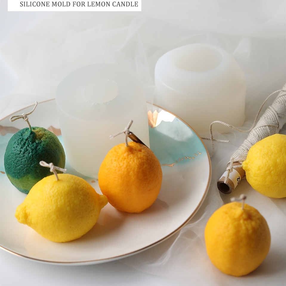 Creative Lemon Pattern Candle Mold Durable Silicon..